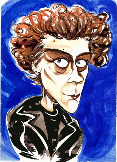 Olga Neuwirth - karikatuur van Oostenrijkse componist (geboren 1968) door Neale Osborne